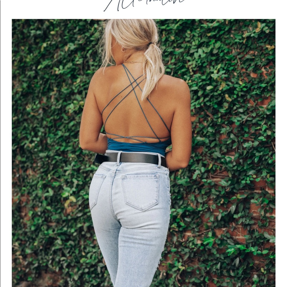 Teal silk bodysuit sz S NWT